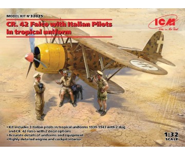 ICM 1/32 CR. 42 Falco with Italian Pilots in tropical uniform