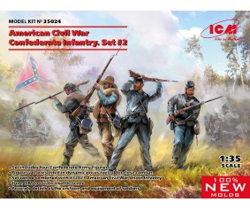 ICM 1/35 American Civil War Confederate Infantry. Set #2