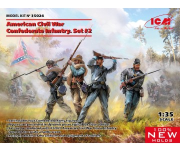 ICM 1/35 American Civil War Confederate Infantry. Set #2