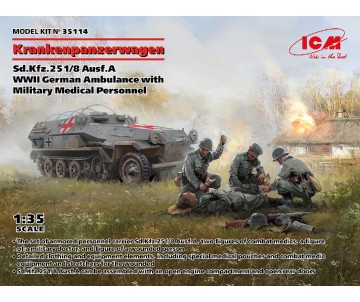 ICM 1/35  'Krankenpanzerwagen' 
Sd.Kfz.251/8 Ausf.A , WWII German Ambulance with Military Medical Personnel