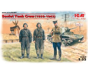 ICM 1/35 Soviet Tank Crew (1939-1942) (3 figures - 1 officer, 2 tankmen)