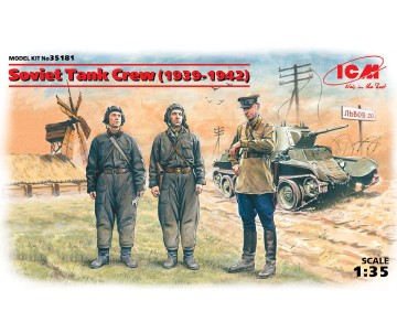ICM 1/35 Soviet Tank Crew (1939-1942) (3 figures - 1 officer, 2 tankmen)