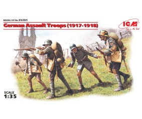 ICM 1/35 German Assault Troops (1917-1918) (4 figures - 1 unterofficer, 3 soldiers) ICM 1/35 German Assault Troops (1917-1918) (4 figures - 1 unterofficer, 3 soldiers)