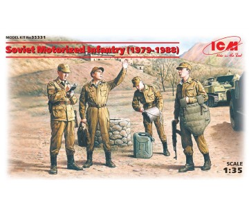 ICM 1/35 Soviet Motorized Infantry (1979-1988) (4 figures - 1 officer, 3 soldiers)