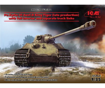 ICM 1/35 Pz.Kpfw.VI Ausf.B King Tiger (late production) with full interior, WWII German Heavy Tank