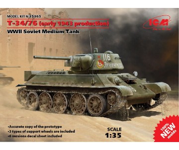 ICM 1/35 Т-34/76 (early 1943 production), WWII Soviet Medium Tank