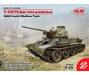 ICM 1/35 Т-34/76 (late 1943 production), WWII Soviet Medium Tank