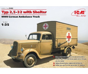 ICM 1/35 Typ 2,5-32 with Shelter, WWII German Ambulance Truck