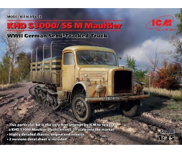 ICM 1/35 KHD S3000/SS M Maultier, WWII German Semi-Tracked Truck