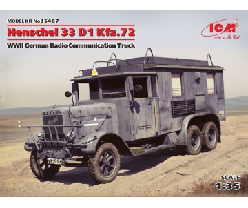 ICM 1/35 Henschel 33 D1 Kfz.72, WWII German Radio Communication Truck