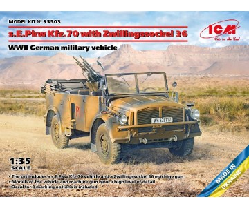 ICM 1/35 s.E.Pkw Kfz.70 with Zwillingssockel 36, WWII German Military Vehicle