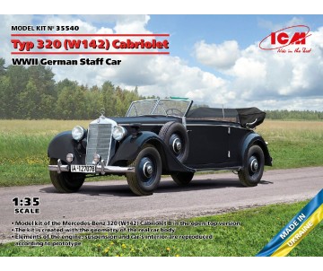 ICM 1/35 Typ 320 (W142) Cabriolet, WWII German Staff Car