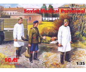 ICM 1/35 Soviet Medical Personnel (1943-1945) (4 figures - 1 nurse, 2 medical orderlies, 1 injured)                                                                                      