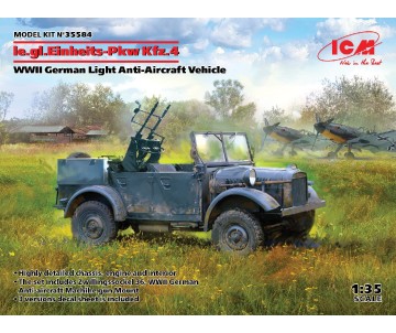 ICM 1/35 le.gl.Einheitz-Pkw Kfz.4, WWII German Light Anti-Aircraft Vehicle