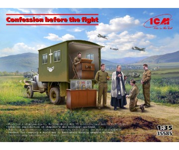 ICM 1/35 Confessions before the fight (WWII Bistish Arm Mobile Chaple & 'You are important to God')