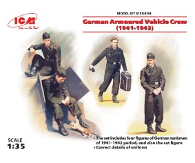 ICM 1/35 German Armoured Vehicle Crew (1941-1942) (4 figures and cat) ICM 1/35 German Armoured Vehicle Crew (1941-1942) (4 figures and cat)