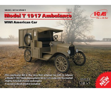 ICM 1/35 Model T 1917 Ambulance, WWI American Car  