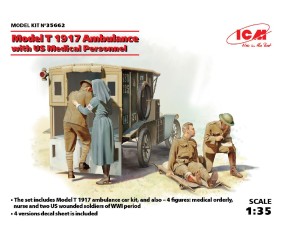 ICM 1/35 Model T 1917 Ambulance with US Medical Personnel