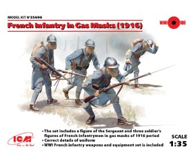 ICM 1/35 French Infantry in Gas Masks (1918) (4 figures)