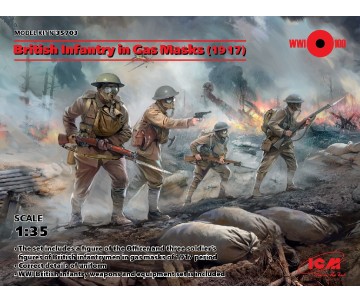 ICM 1/35 British Infantry in Gas Masks (1917) (4 figures)