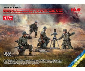 ICM 1/35 WW2 German mortar GrW 34 with Crew (mortar and 4 figures)