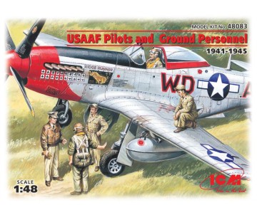 ICM 1/48 USAAF Pilots and Ground Personnel (1941-1945)  (5 figures - 3 pilots, 2 mechanics)