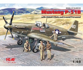 ICM 1/48 Mustang P-51B with USAAF Pilots and Ground Personnel