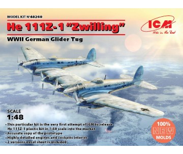 ICM 1/48 He 111Z-1 “Zwilling”, WWII German Glider Tug 