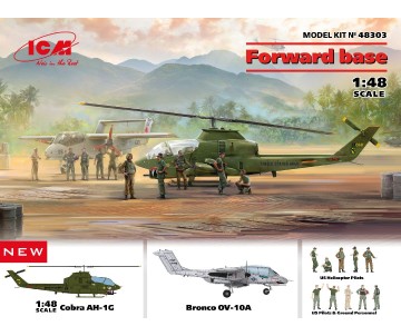 ICM 1/48 Cobra AH-1G + Bronco OV-10A with US Pilots & Ground Personnel and US Helicopter Pilots , Forward base