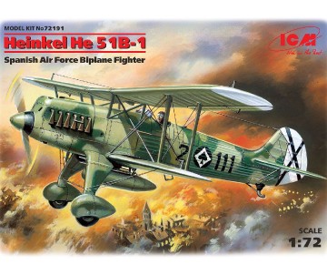 ICM 1/72 Heinkel He 51B-1, Spanish Air Force Biplane Fighter