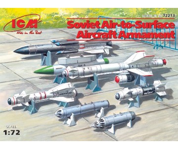 ICM 1/72 Soviet Air-to-Surface Aircraft Armament (X-29T, X-31P, X-59M missiles, B-13L, B-8M1 rocket containers, KAB-500Kr bombs)