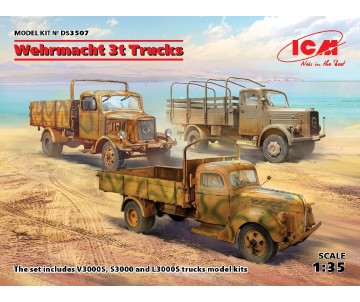 ICM 1/35 Wehrmacht 3t Trucks (V3000S, KHD S3000, L3000S)