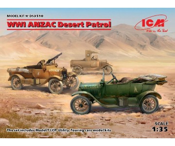 ICM 1/35 WWI ANZAC Desert Patrol (Model T LCP, Utility, Touring)
