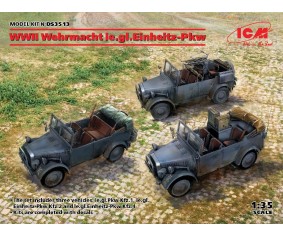 ICM 1/35 WWII Wehrmacht le.gl.Einheitz-Pkw (le.gl.Pkw Kfz.1, le.gl.Einheitz-Pkw Kfz.2, le.gl.Einheitz-Pkw Kfz.4)