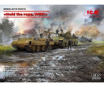 ICM 1/35 'Hold the rope, Willi!' (Pz.Kpfw.V Panther Ausf.D,  Bergepanther , le.gl.Einheitz-Pkw Kfz.4, German Drivers (1939-1945) and German Tank Riders (1942-1945))