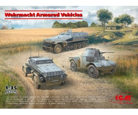 ICM 1/35 Wehrmacht Armored Vehicles (Sd.Kfz.251/1 Ausf.A, Panzerspähwagen P 204 (f), Sd.Kfz. 247 Ausf.B)