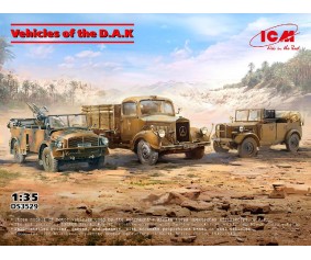 ICM 1/35 Vehicles of D.A.K (s.E.Pkw Kfz. 70 with Zwillingssockel 36, Typ L3000S, le.gl.Einheitz-Pkw Kfz.2)