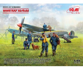 ICM 1/48 WWII RAF Airfield (Spitfire Mk.IX, Spitfire Mk.VII, RAF Pilots and Ground Personnel (7 figures))