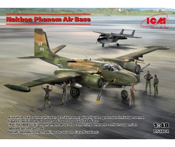 ICM 1/48 Nakhon Phanom Air Base (Cessna O-2A, B-26K Counter Invader, US pilots & ground personnel, airfield matting)