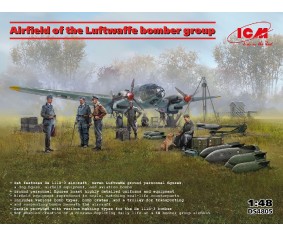 ICM 1/48 Airfield of the Luftwaffe bomber group (He 111H-3, Luftwaffe ground personnel, airfield equipment)