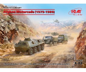 ICM 1/72 Afghan Motorcade (1979-1989) (URAL-375D, URAL-375A, ATZ-5-375, BTR-60PB)