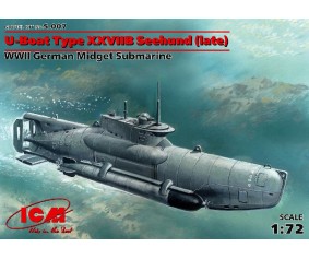 ICM 1/72 U-Boat Type XXVIIB 'Seehund' (late), WWII German Midget Submarine                                
