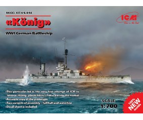 ICM 1/700 'König', WWI German Battleship, full hull and waterline 