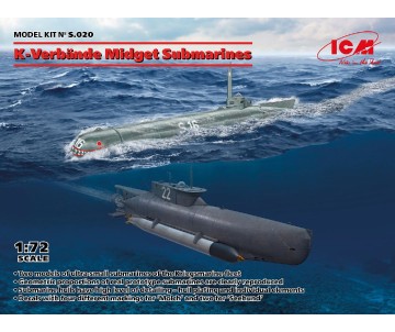 ICM 1/72 K-Verbände Midget Submarines ('Seehund' and 'Molch')