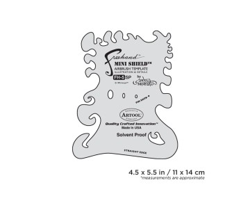 Iwata Artool #5 Mini Shield Freehand Airbrush Template by Andrea Mistretta