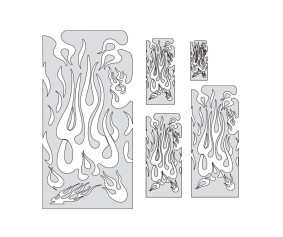 Iwata Artool Flame Master Set Freehand Airbrush Template by 
