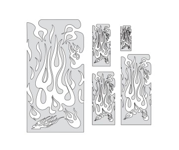 Iwata Artool Flame Master Set Freehand Airbrush Template by 