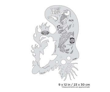 Iwata Artool Kanji Master Koi Freehand Airbrush Template by Dennis Mathewson