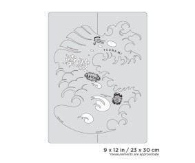 Iwata Artool Kanji Master Tsunami Freehand Airbrush Template by Dennis Mathewson
