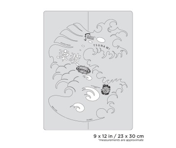 Iwata Artool Kanji Master Tsunami Freehand Airbrush Template by Dennis Mathewson